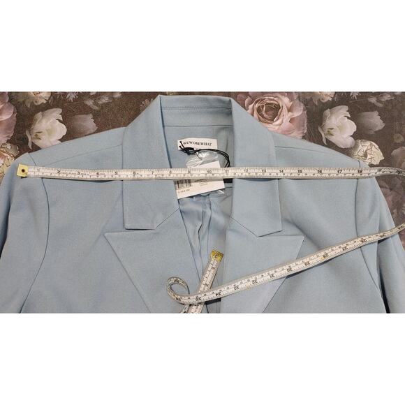 Revolve WeWoreWhat Double Breasted Blazer Suiting Twill Storm Blue Womens M NWT - Picture 6 of 10